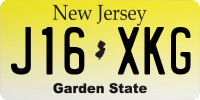 NJ license plate J16XKG