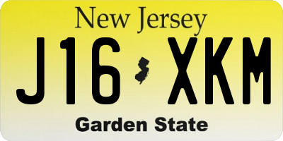 NJ license plate J16XKM