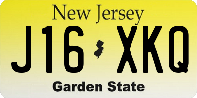 NJ license plate J16XKQ