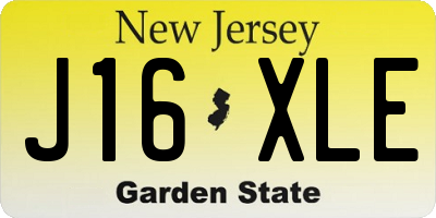 NJ license plate J16XLE