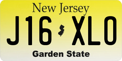NJ license plate J16XLO