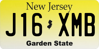 NJ license plate J16XMB