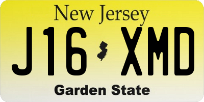 NJ license plate J16XMD
