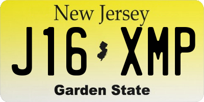 NJ license plate J16XMP