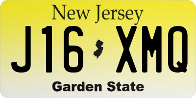 NJ license plate J16XMQ