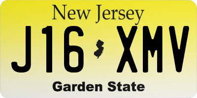 NJ license plate J16XMV