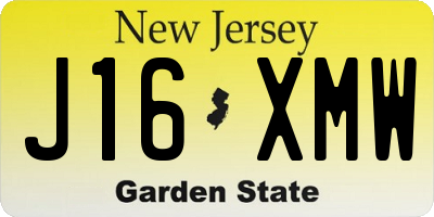NJ license plate J16XMW