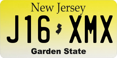 NJ license plate J16XMX