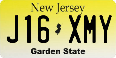 NJ license plate J16XMY