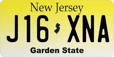 NJ license plate J16XNA