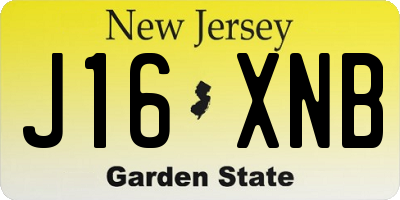 NJ license plate J16XNB