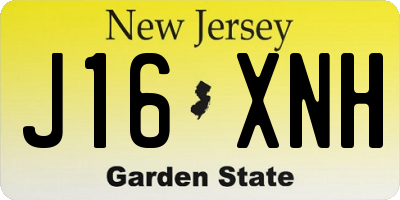 NJ license plate J16XNH