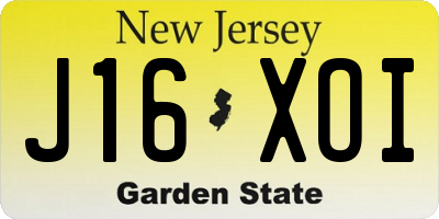 NJ license plate J16XOI