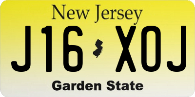 NJ license plate J16XOJ
