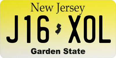 NJ license plate J16XOL