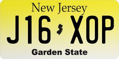 NJ license plate J16XOP