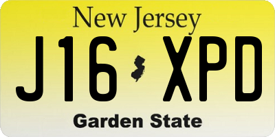 NJ license plate J16XPD
