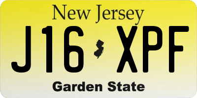 NJ license plate J16XPF