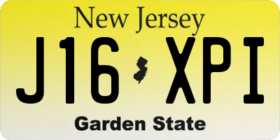 NJ license plate J16XPI