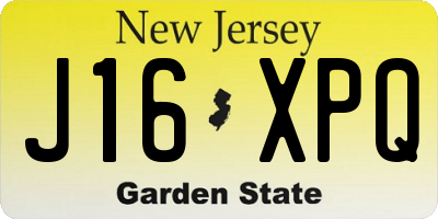 NJ license plate J16XPQ