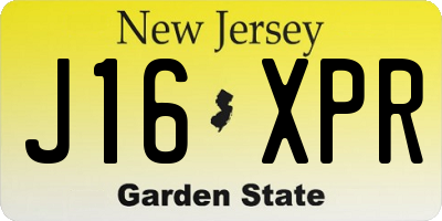 NJ license plate J16XPR