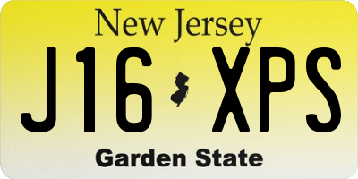 NJ license plate J16XPS