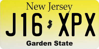 NJ license plate J16XPX