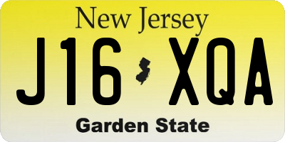 NJ license plate J16XQA