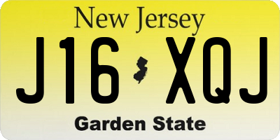 NJ license plate J16XQJ