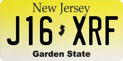 NJ license plate J16XRF