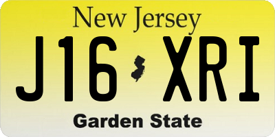 NJ license plate J16XRI