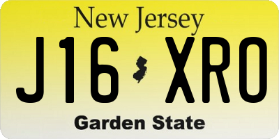 NJ license plate J16XRO