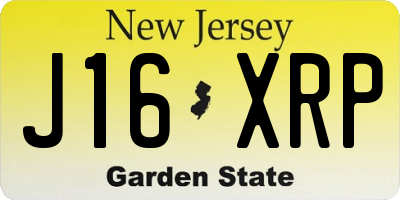 NJ license plate J16XRP