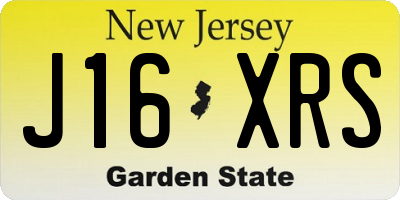 NJ license plate J16XRS