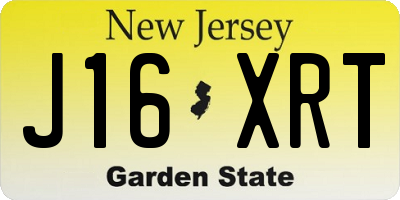 NJ license plate J16XRT