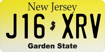 NJ license plate J16XRV