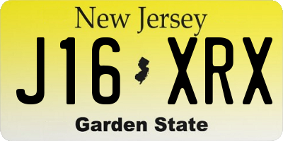 NJ license plate J16XRX