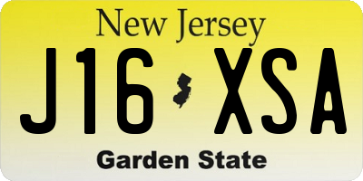 NJ license plate J16XSA