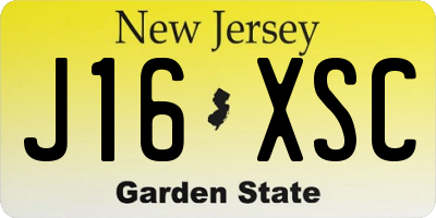NJ license plate J16XSC