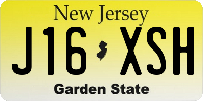 NJ license plate J16XSH