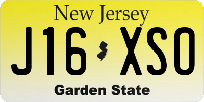 NJ license plate J16XSO