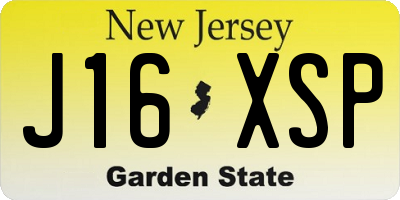 NJ license plate J16XSP