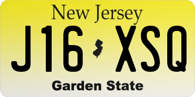 NJ license plate J16XSQ
