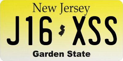 NJ license plate J16XSS
