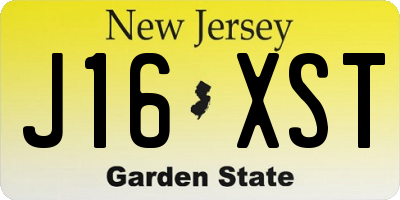 NJ license plate J16XST