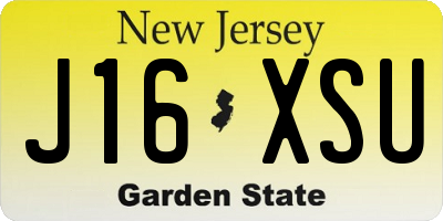 NJ license plate J16XSU