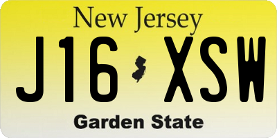 NJ license plate J16XSW