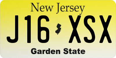 NJ license plate J16XSX