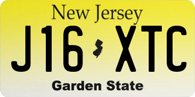 NJ license plate J16XTC
