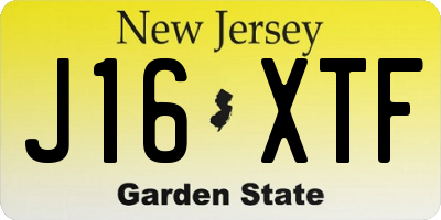 NJ license plate J16XTF